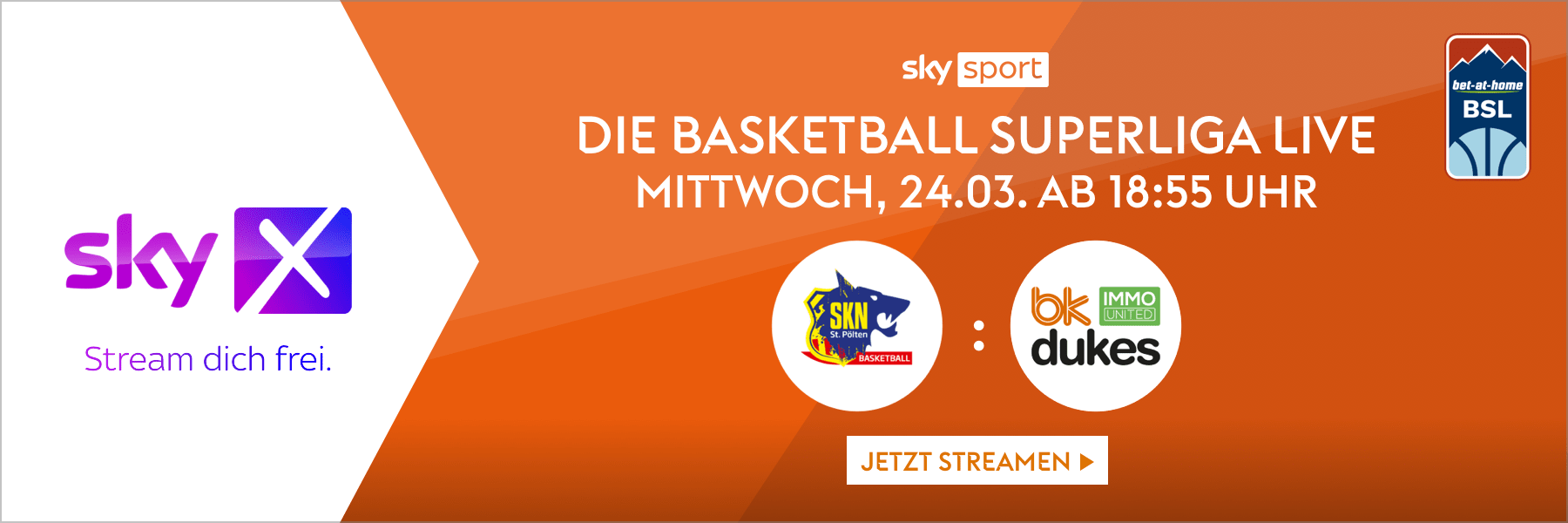 Die bet-at-home Basketball Superliga live bei Sky Das Duell SKN St